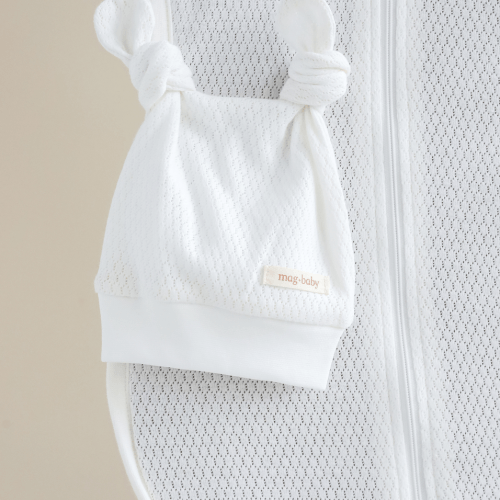 Евро пеленка кокон на молнии и шапка для новорожденных Magbaby Honey Молочный 134365