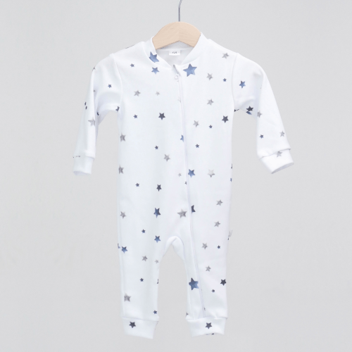 Человечек детский ELA Textile&Toys Звезды 1 - 3 лет Интерлок Белый/Голубой RP001ST