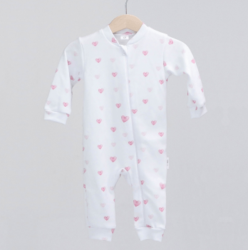 Человечек детский ELA Textile&Toys Сердечки 1 - 3 лет Интерлок Белый/Розовый RP001HT