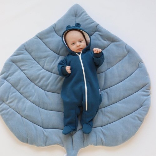 Демисезонный комбинезон для новорожденных ELA Textile&Toys 0 - 2 лет Трикотаж на флисе Синий HR001NB