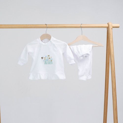 Набор одежды для новорожденных для крещения ELA Textile&Toys Цветы 0 - 1,5 лет Белый VLS001FW