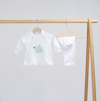 Набор одежды для новорожденных для крещения ELA Textile&Toys Цветы 0 - 1,5 лет Белый VLS001FW