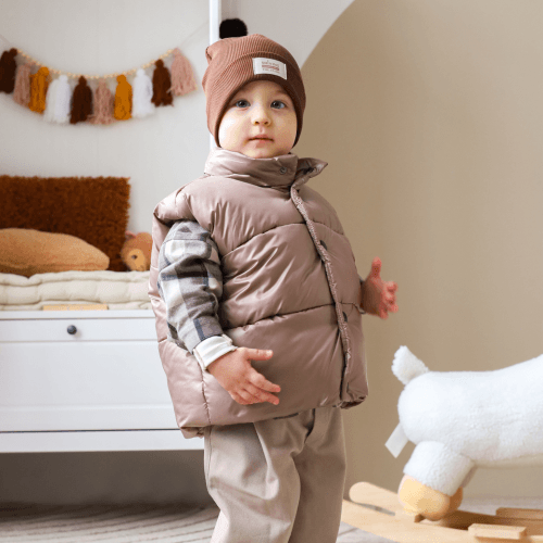 Демисезонная детская жилетка Magbaby Cloud 1 - 6 лет Плащевка Бежевый 134709