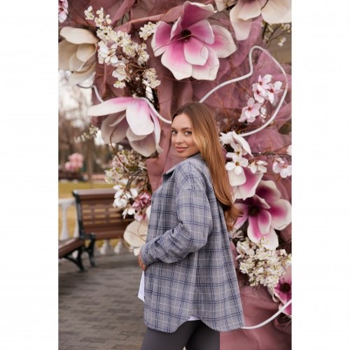 Рубашка в клетку для беременных и кормящих Lullababe Siena Grey Серый LB01SN129