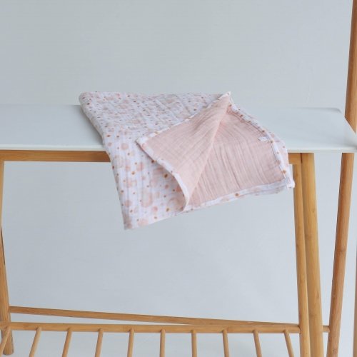 Муслиновый плед для новорожденных ELA Textile&Toys Пузырьки Муслин Розовый 150х100 см BLM003PN