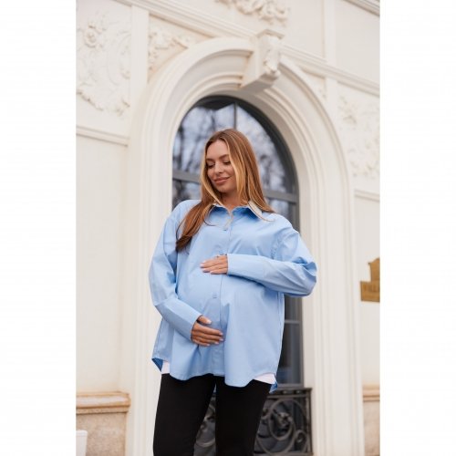 Рубашка для беременных и кормящих Lullababe Geneva Blue Голубой LB09GЕ107
