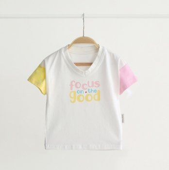 Детская футболка Magbaby Focus on the good от 2 до 5 лет Белый/Желтый/Розовый 131040