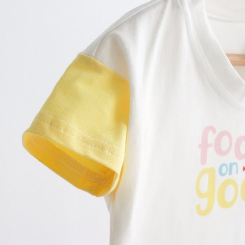 Детская футболка Magbaby Focus on the good от 3 мес до 2 лет Белый/Желтый/Розовый 131035