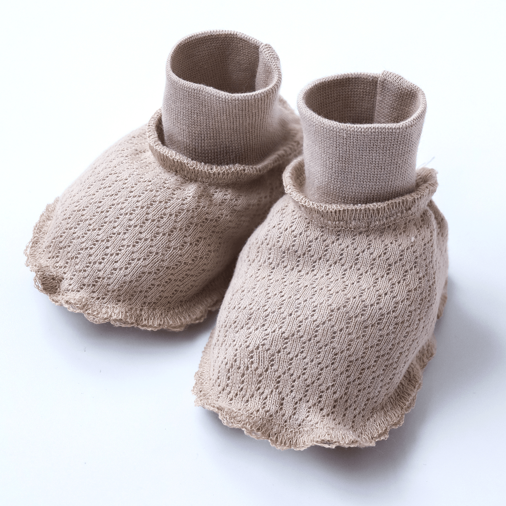 Пинетки Magbaby Honey 0 - 12 мес Трикотаж трансферли Мокко 134524