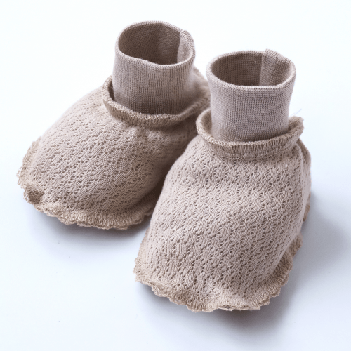 Пинетки Magbaby Honey 0 - 12 мес Трикотаж трансферли Мокко 134524