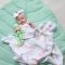Муслиновый плед для новорожденных ELA Textile&Toys Перья Белый/Голубой 100х90 см BLM001F