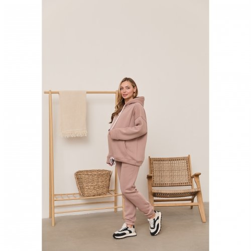 Худи для беременных и кормящих с начесом Lullababe Buffalo Beige Бежевый LB14BF140
