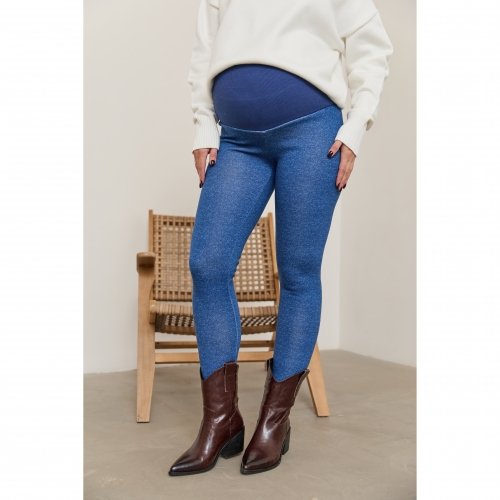 Лосины для беременных на меху Lullababe Dallas Denim Синий LB12DL155