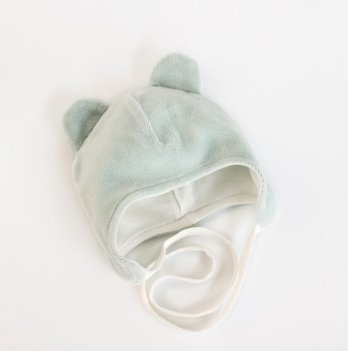 Велюровая шапка для новорожденных Magbaby Tessera с ушками 0-9 мес Светло-зеленый 100983
