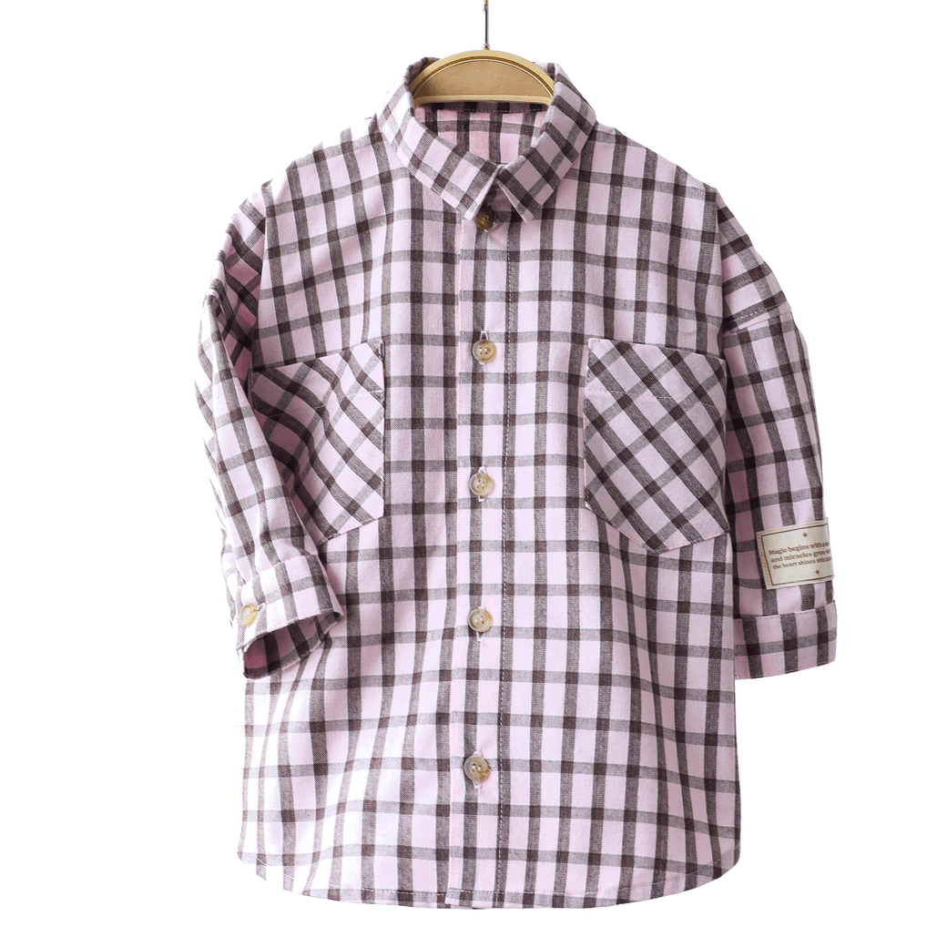 Детская рубашка Magbaby Aldo 1 - 6 лет Рубашечная ткань Розовый 134234