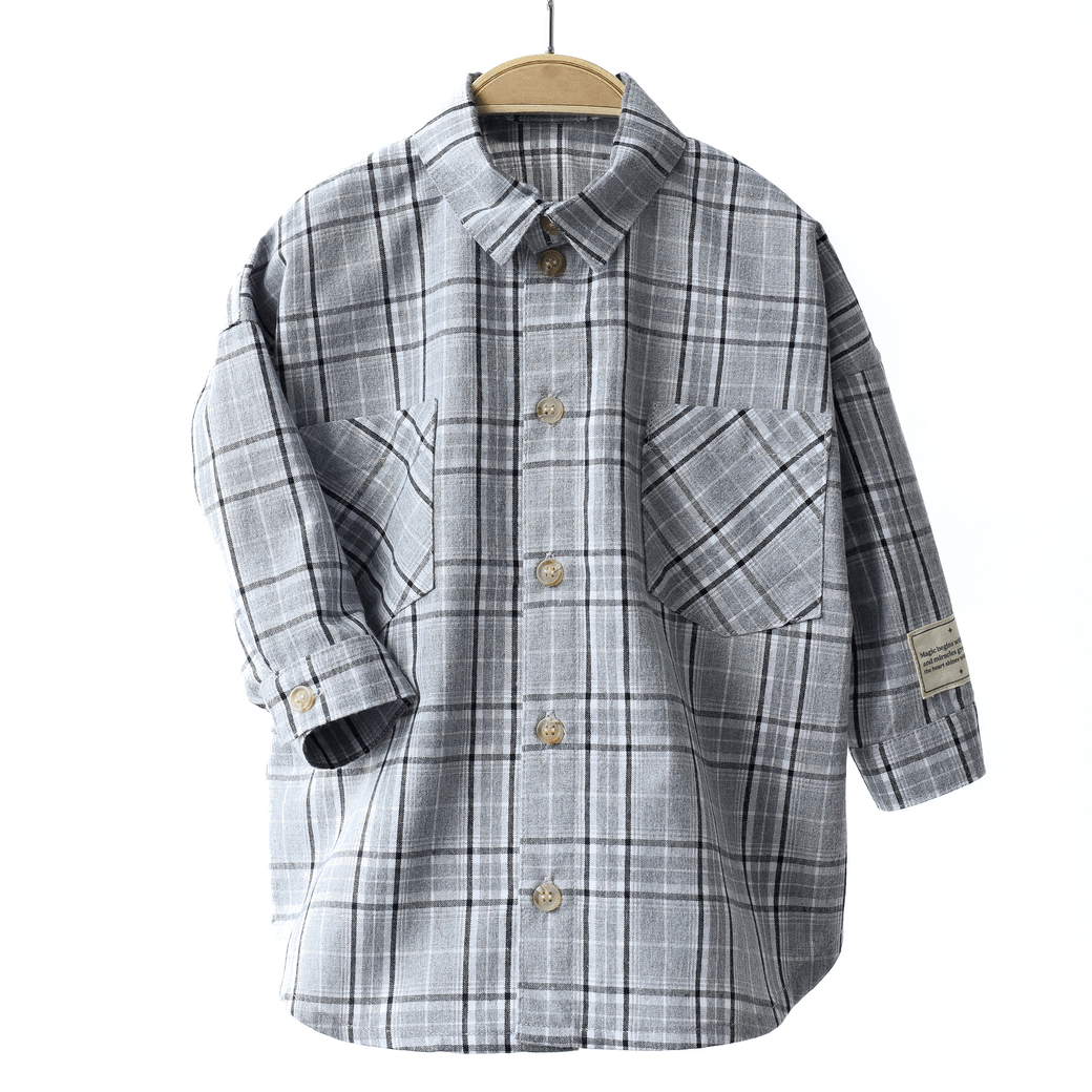 Детская рубашка Magbaby Aldo 1 - 6 лет Рубашечная ткань Серый 134227