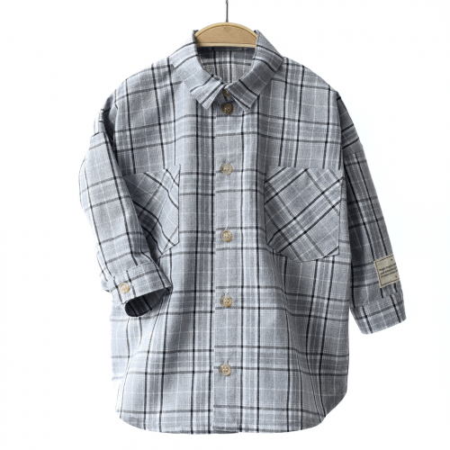 Детская рубашка Magbaby Aldo 1 - 6 лет Рубашечная ткань Серый 134227