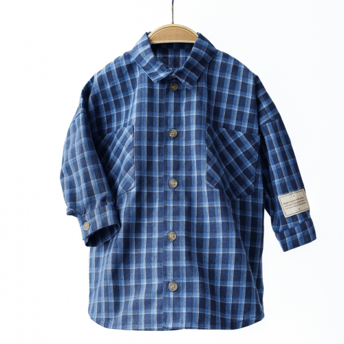 Детская рубашка Magbaby Aldo 1 - 6 лет Рубашечная ткань Синий 134241