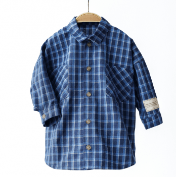 Детская рубашка Magbaby Aldo 1 - 6 лет Рубашечная ткань Синий 134241