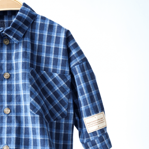 Детская рубашка Magbaby Aldo 1 - 6 лет Рубашечная ткань Синий 134241