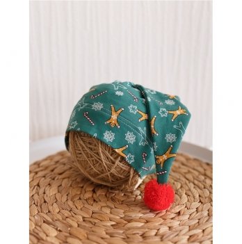 Трикотажная шапка для новорожденных Magbaby Новогодние печеньки 0-12 мес Зеленый 102712