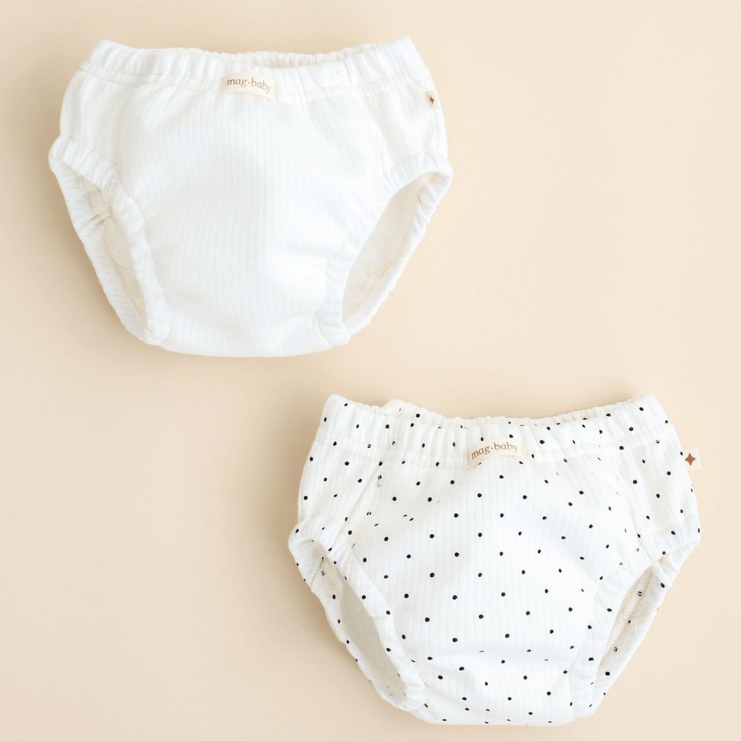 Тренировочные трусики детские 2 шт Magbaby Kamil Горошек Молочный/Черный 132321