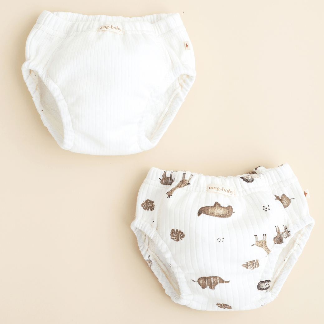 Тренировочные трусики детские 2 шт Magbaby Kamil Животные Молочный/Коричневый 132318