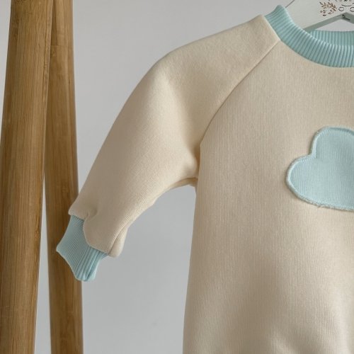 Детский костюм ELA Textile&Toys Зайчик 3 - 12 мес Трикотаж на флисе Бирюзовый/Белый HS002RB