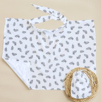 Муслиновая накидка для кормления грудью Magbaby Веточки Молочный/Черный 103363