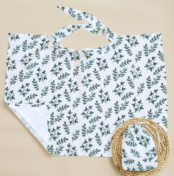 Муслиновая накидка для кормления грудью Magbaby Папоротник Молочный/Зеленый 103338