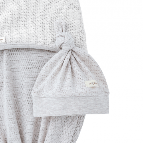 Евро пеленка кокон на липучках и шапка для новорожденных Magbaby Каспер Honey безразмерная Бежевый меланж 133568