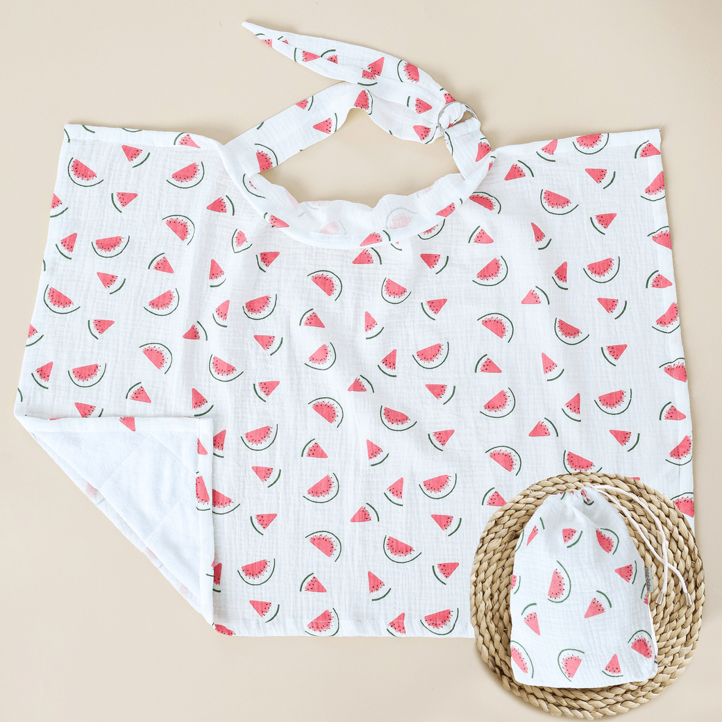 Муслиновая накидка для кормления грудью Magbaby Арбуз Белый/Розовый 134658