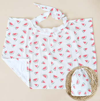 Муслиновая накидка для кормления грудью Magbaby Арбуз Белый/Розовый 134658