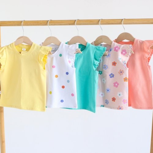 Летний костюм для девочки футболка и шорты ELA Textile&Toys Цветы 2 - 8 лет Кулир Белый/Розовый/Голубой JSG001FW