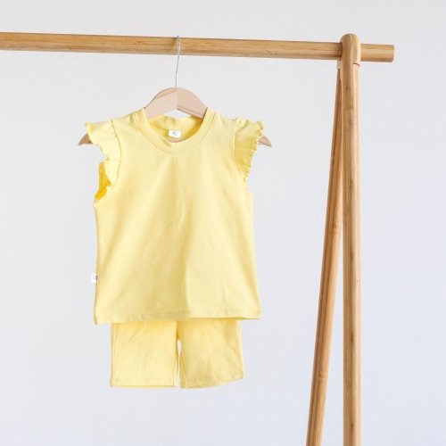 Летний костюм для девочки футболка и шорты ELA Textile&Toys 2 - 8 лет Кулир Желтый JSG001YL