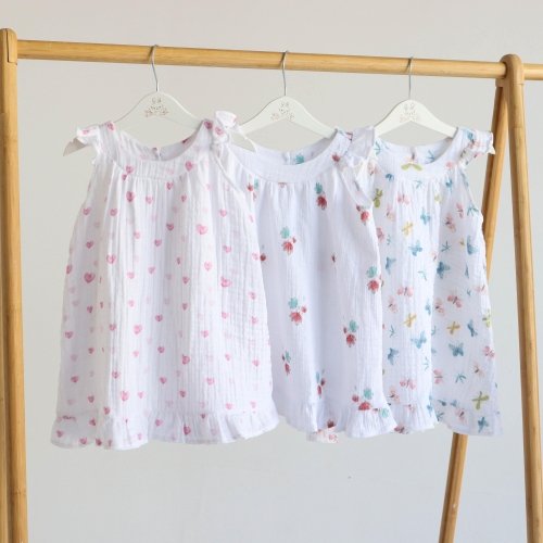 Летний сарафан для девочки ELA Textile&Toys Бабочки 2 - 7 лет Белый/Розовый/Зеленый SDM001BF