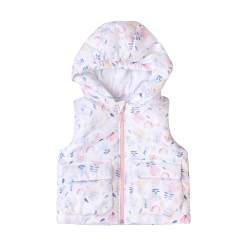 Жилетка демисезонная для девочки Bembi 1 - 1,5 лет Плащевка Белый ЖЛ52