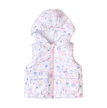 Жилетка демисезонная для девочки Bembi 1 - 1,5 лет Плащевка Белый ЖЛ52