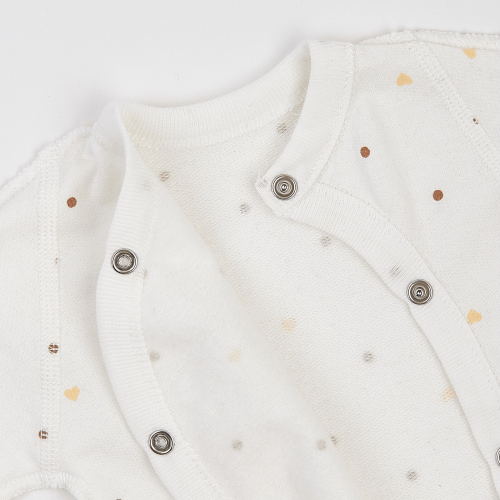 Набор одежды для новорожденных ЛяЛя Горох и сердце 0 - 3 мес Футер Молочный/Бежевый К1ФТ003_6-02