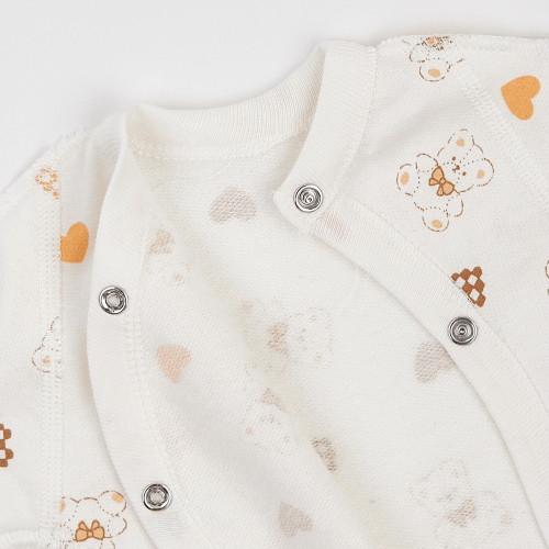 Набор одежды для новорожденных ЛяЛя Мишки с сердечками 0 - 3 мес Футер Молочный/Оранжевый К1ФТ003_6-193