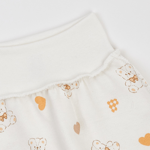 Набор одежды для новорожденных ЛяЛя Мишки с сердечками 0 - 3 мес Футер Молочный/Оранжевый К1ФТ003_6-193