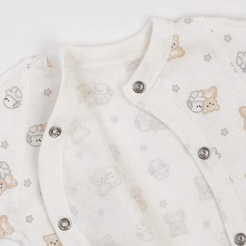 Набор одежды для новорожденных ЛяЛя Зайки с мишками 0 - 3 мес Футер Молочный/Серый/Бежевый К1ФТ003_6-195