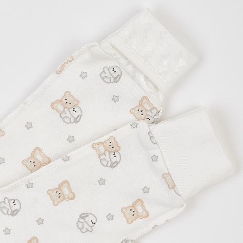 Набор одежды для новорожденных ЛяЛя Зайки с мишками 0 - 3 мес Футер Молочный/Серый/Бежевый К1ФТ003_6-195