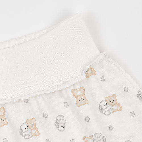 Набор одежды для новорожденных ЛяЛя Зайки с мишками 0 - 3 мес Футер Молочный/Серый/Бежевый К1ФТ003_6-195