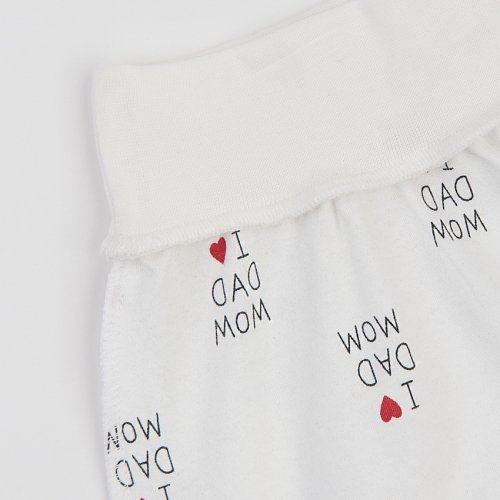 Набор одежды для детей ЛяЛя I love dad mom 0 - 3 мес Интерлок Молочный/Красный/Черный К1ІН006_2-242