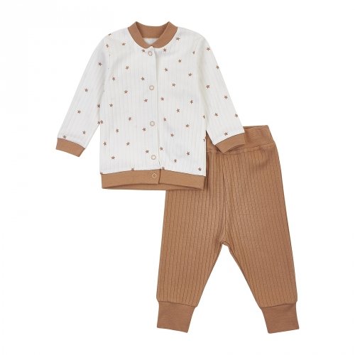 Набор одежды для детей ЛяЛя 3 - 18 мес Интерлок Молочный/Кофейный К2ІН015_2-156