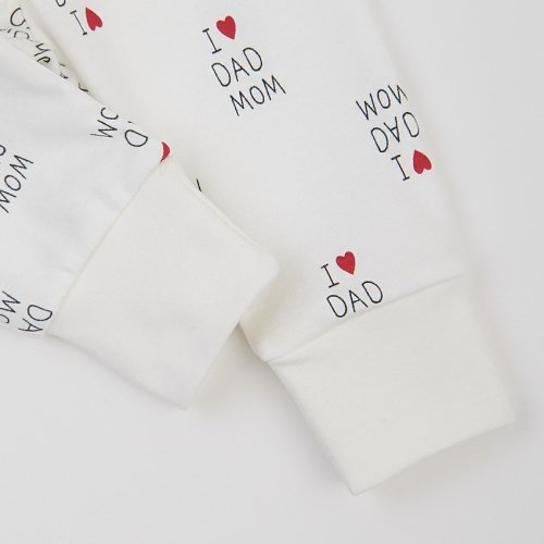 Набор одежды для детей ЛяЛя I love dad mom 3 - 18 мес Интерлок Молочный/Красный/Черный К2ІН015_2-242