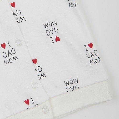 Набор одежды для детей ЛяЛя I love dad mom 3 - 18 мес Интерлок Молочный/Красный/Черный К2ІН015_2-242