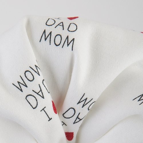 Набор одежды для детей ЛяЛя I love dad mom 3 - 18 мес Интерлок Молочный/Красный/Черный К2ІН015_2-242