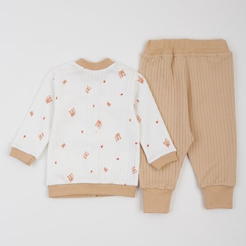 Набор одежды для детей ЛяЛя 3 - 18 мес Интерлок Молочный/Бежевый/Красный К2ІН015_2-499